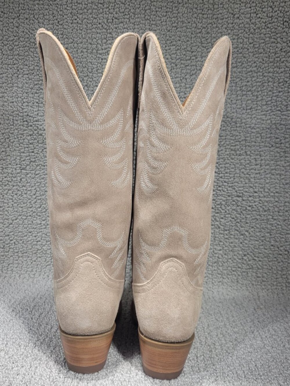 Tecovas The Annie Women's US Size 6.5B Fawn Suede Pull on Cowgirl Boots - Picture 7 of 10
